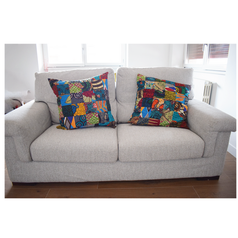 Set of 2 Patchwork Cushion Covers