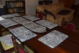 Table Placement Set Zebra with Table Runner